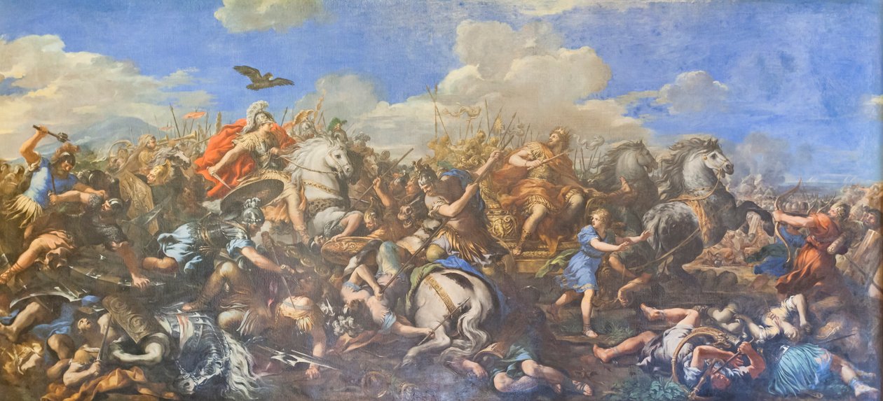 Batalha de Alexandre contra Dariopolonês autorstwa Pietro da (1596 1669) Cortona