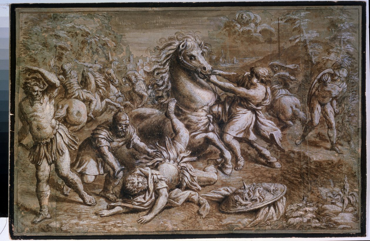 „La Conversion de Saint Paul” (Nawrócenie św. Pawła) Rysunek tuszem autorstwa Pietro Berrettiniego dit Pietro da Cortona autorstwa Pietro da Cortona