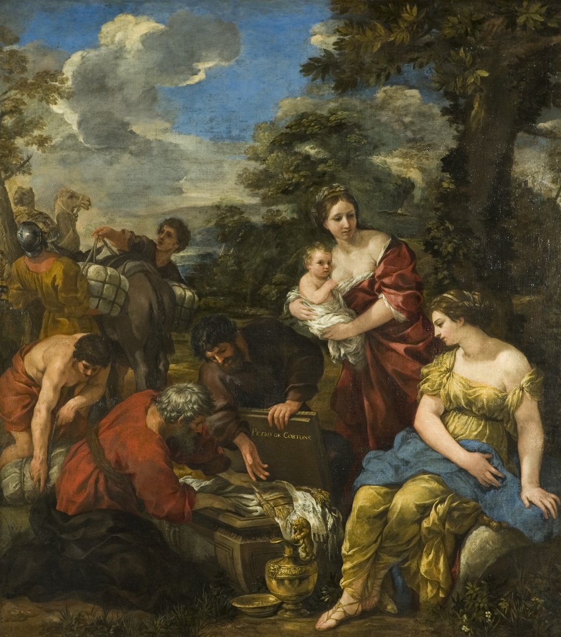 Laban szuka swoich idoli (olej na płótnie) autorstwa Pietro da Cortona