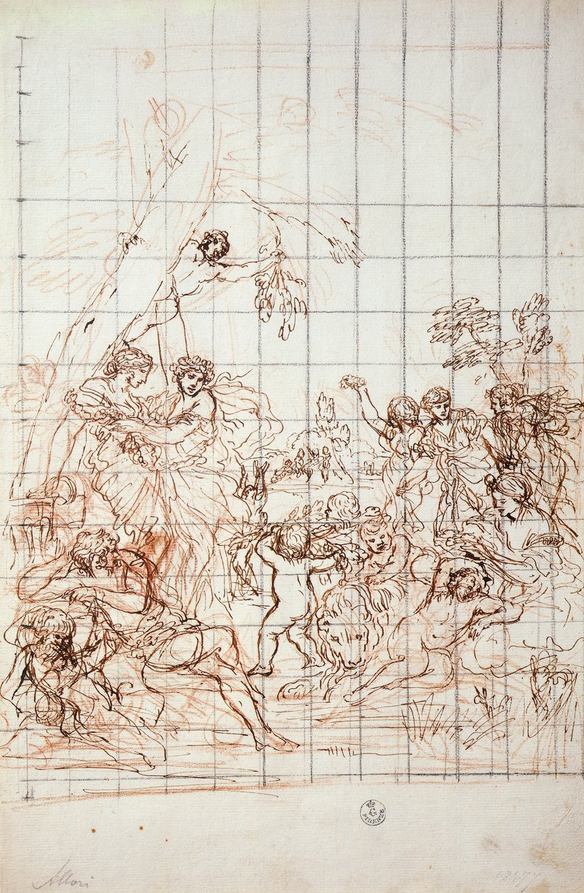 Studium do fresku Złotego Wieku autorstwa Pietro da Cortona