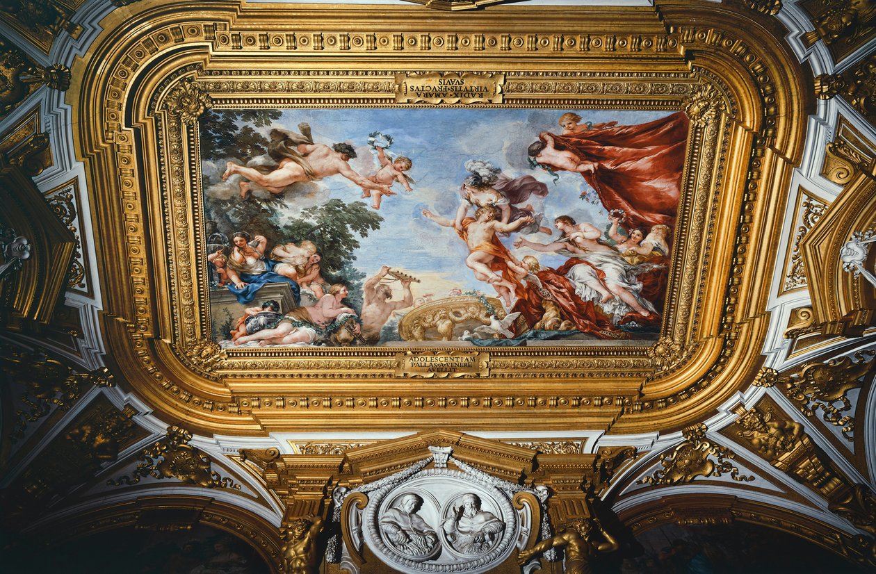 Wenus, Cykl fresków planet, Pietro da Cortona (1596-1669), fresk, Pałac Pitti, Sala Planetarna Wenus, Florencja autorstwa Pietro da (1596 1669) Cortona