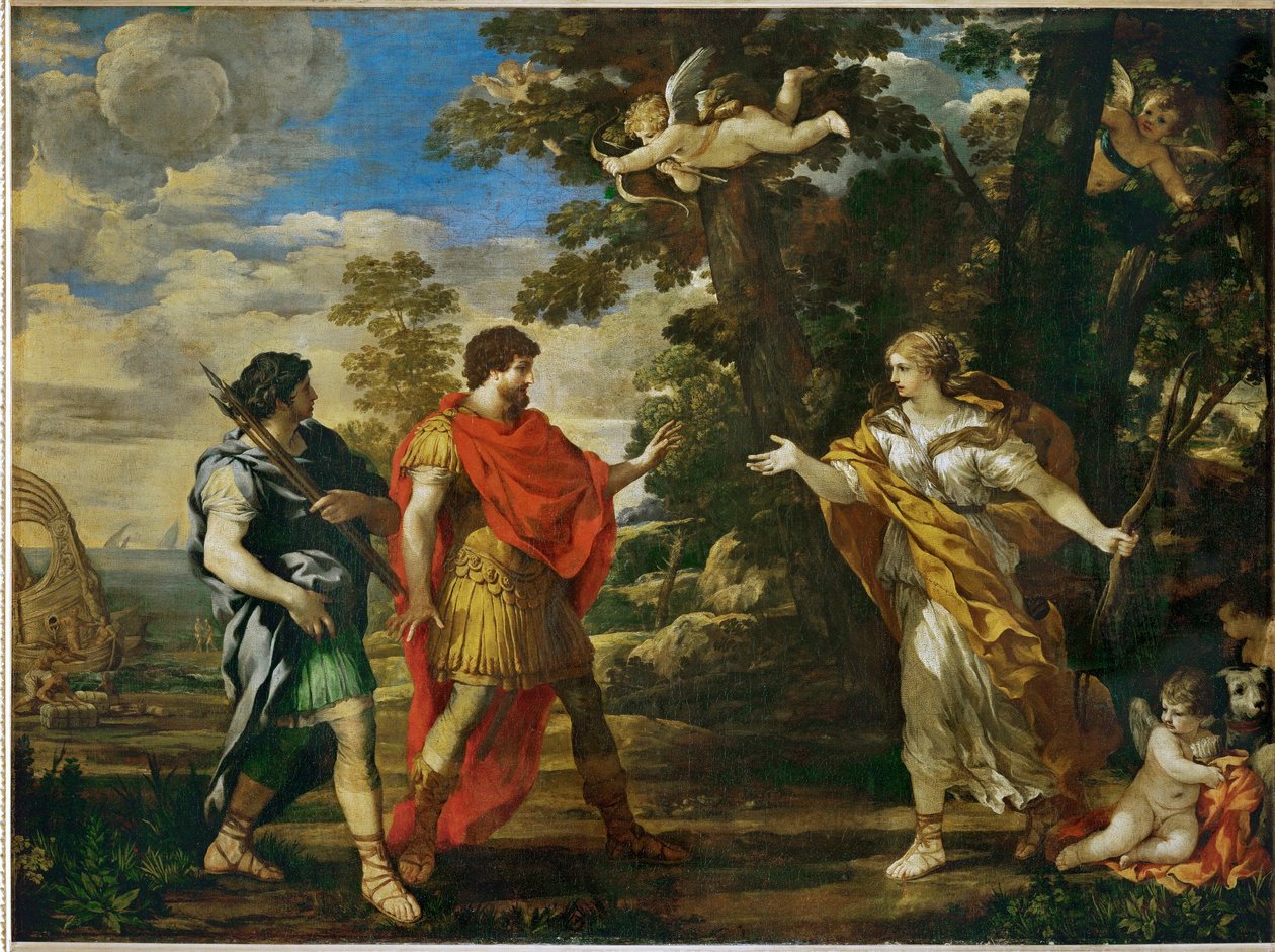 Venus en chasseresse apparait a Enee - polująca Wenus ukazuje się Eneaszowi ... autorstwa Pietro da (1596 1669) Cortona