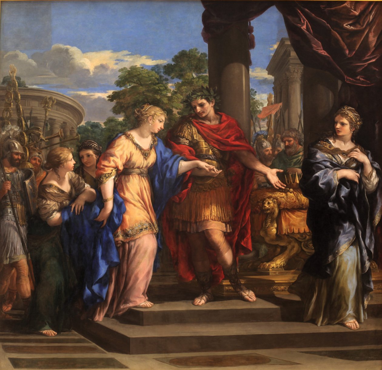 Cezar dający Kleopatrze tron Egiptu, ok. 1637 (olej na płótnie) autorstwa Pietro da Cortona