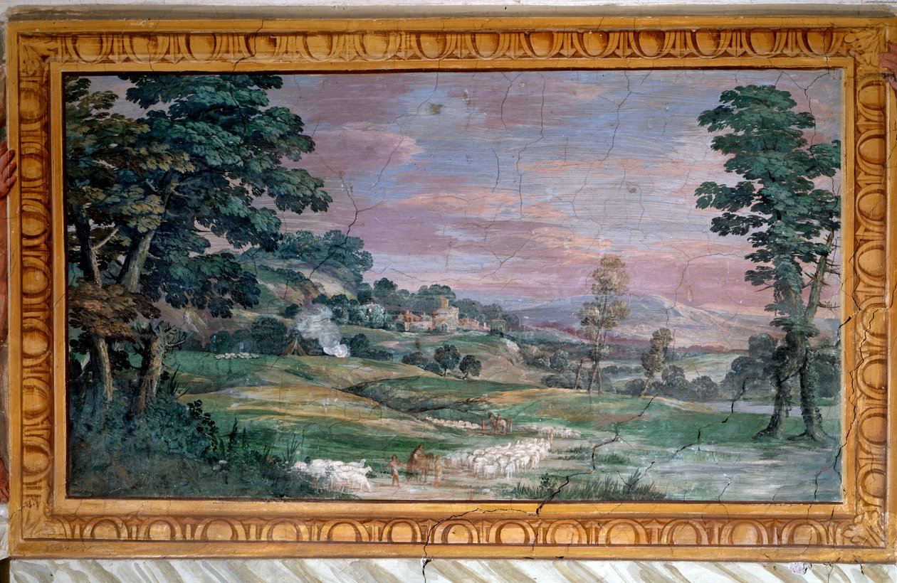 Pejzaż - olej na płótnie autorstwa Pietro da Cortona