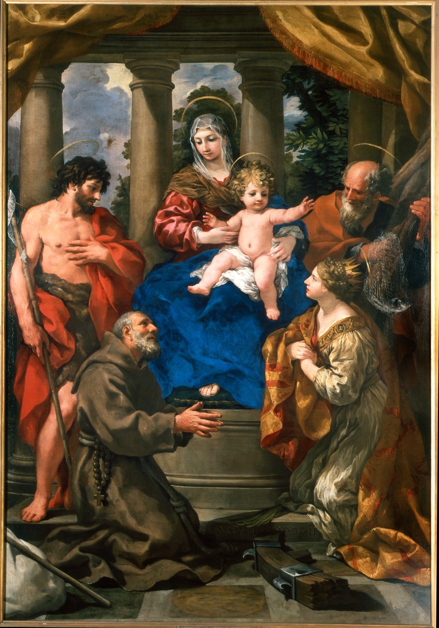 Madonna z Dzieciątkiem ze św. Janem Chrzcicielem, św. Feliksem z Cantalice, św. Andrzejem i św. Katarzyną Aleksandryjską autorstwa Pietro da Cortona