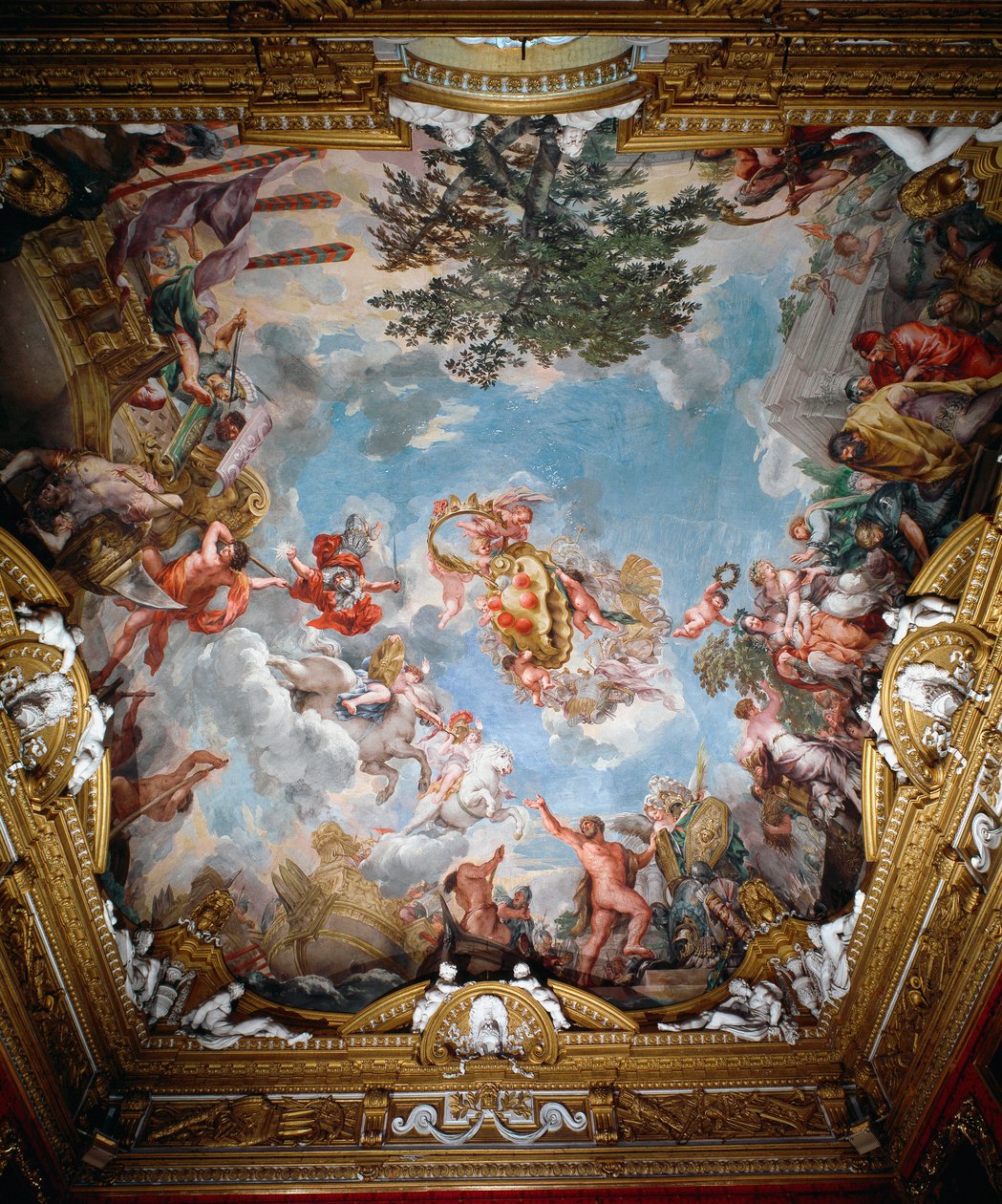Mars po wojnie, sklepienie Sali Mars autorstwa Pietro da Cortona