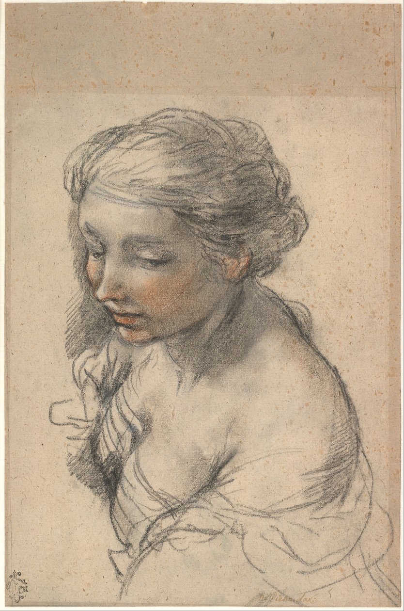 Popiersie młodej kobiety zwróconej w lewo, 1637 autorstwa Pietro da Cortona