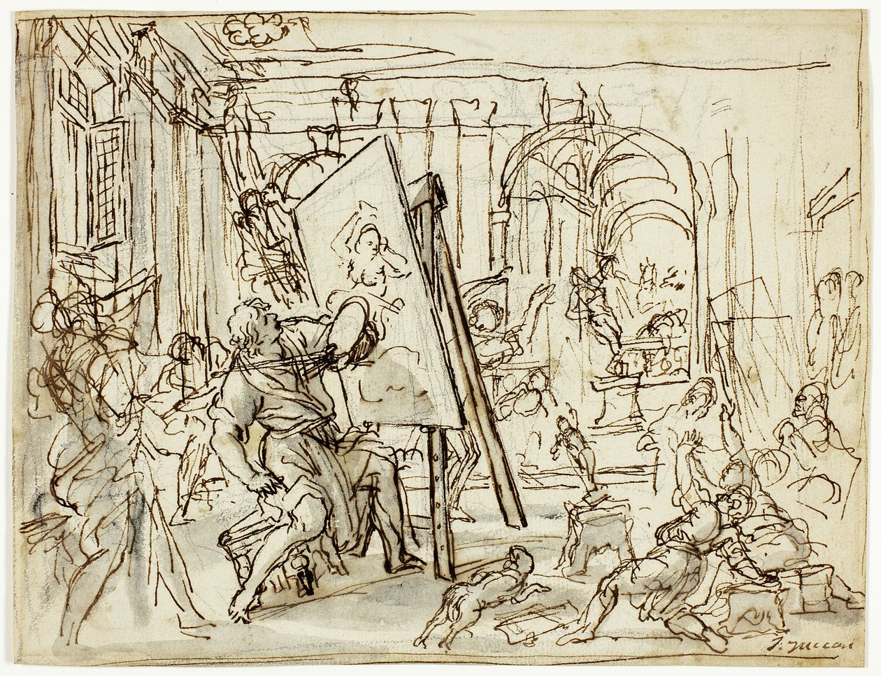 Trzęsienie ziemi w pracowni artysty autorstwa Pietro da Cortona