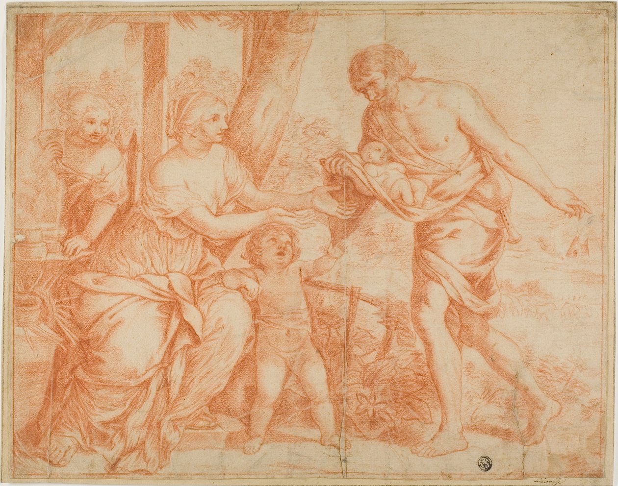 Niemowlę Edyp przyprowadzone do domu przez Pasterza autorstwa Pietro da Cortona