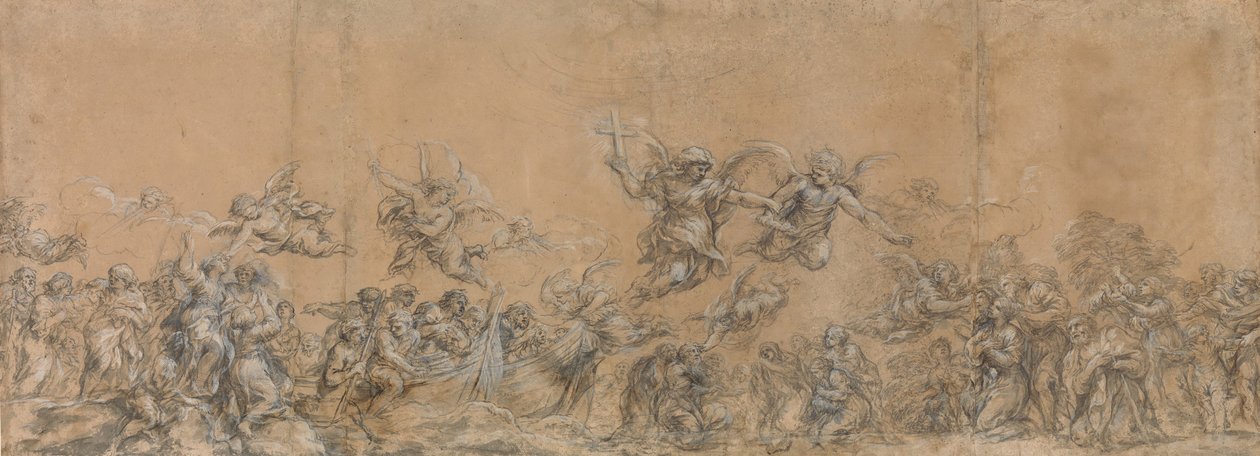 Studium aniołów pieczętujących czoła dzieci Izraela w Bazylice św. Piotra, 1652 r. autorstwa Pietro da Cortona