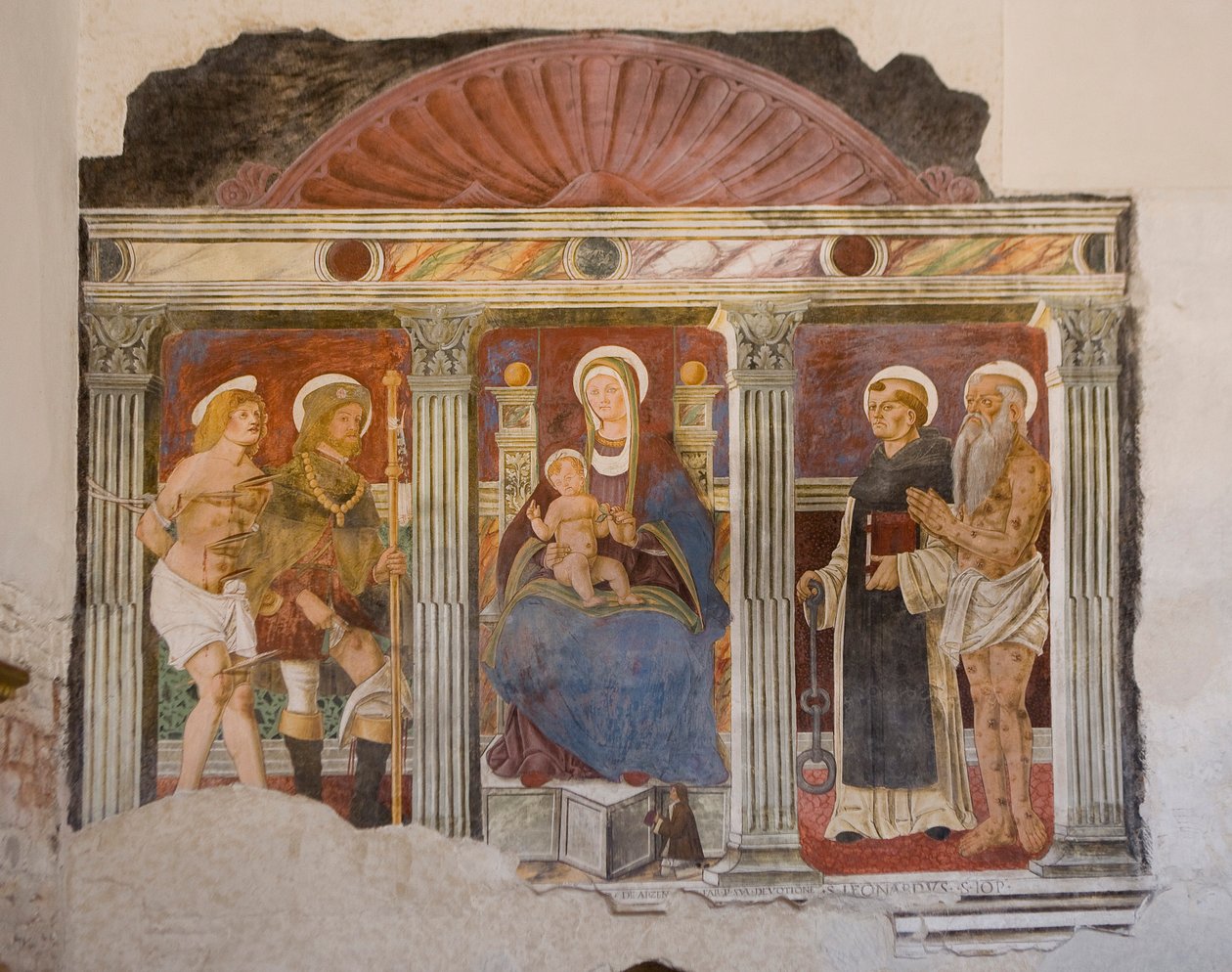 Kościół Saint Pietro i Paolo, Valvasone, Friuli, Włochy (fresk) autorstwa Pietro da Vicenza