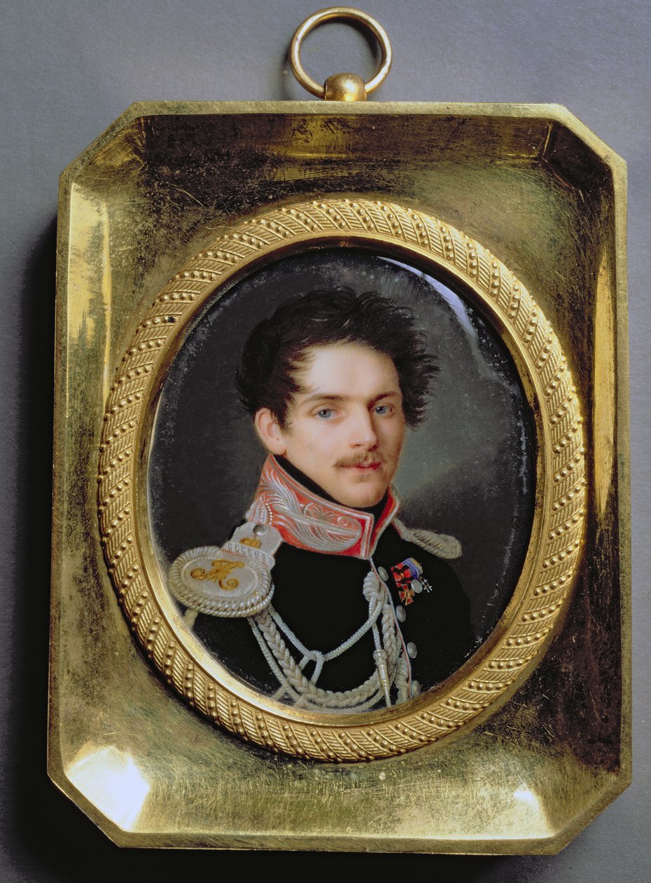 Portret Siergieja Grigoriewicza Stroganowa (1794-1882) (wc i gwasz na emalii) autorstwa Pietro de Rossi