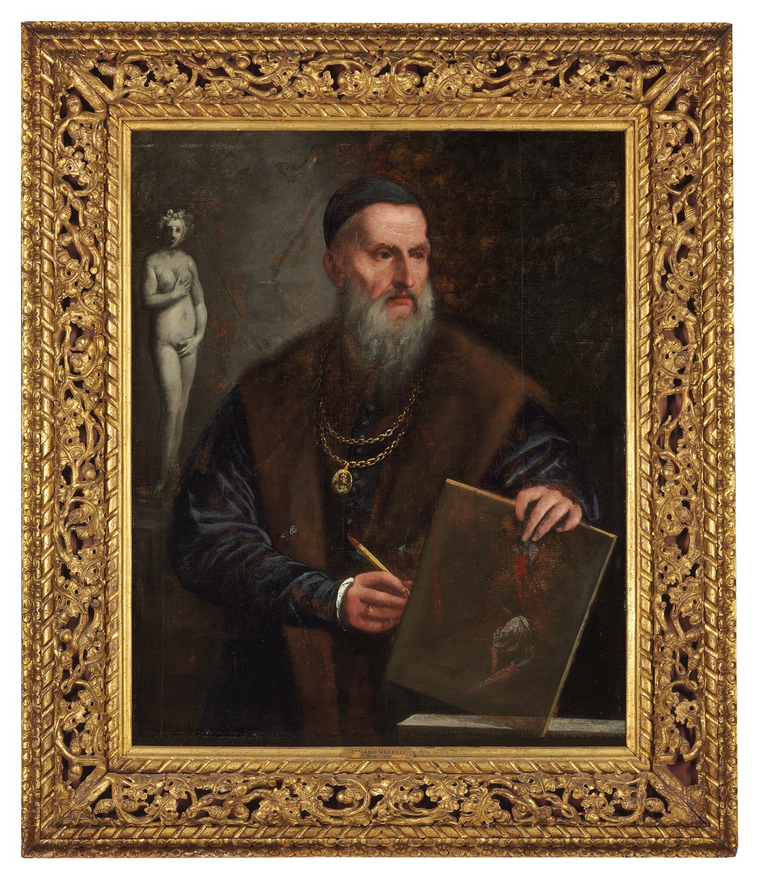 Wyimaginowany autoportret Tycjana autorstwa Pietro della Vecchia