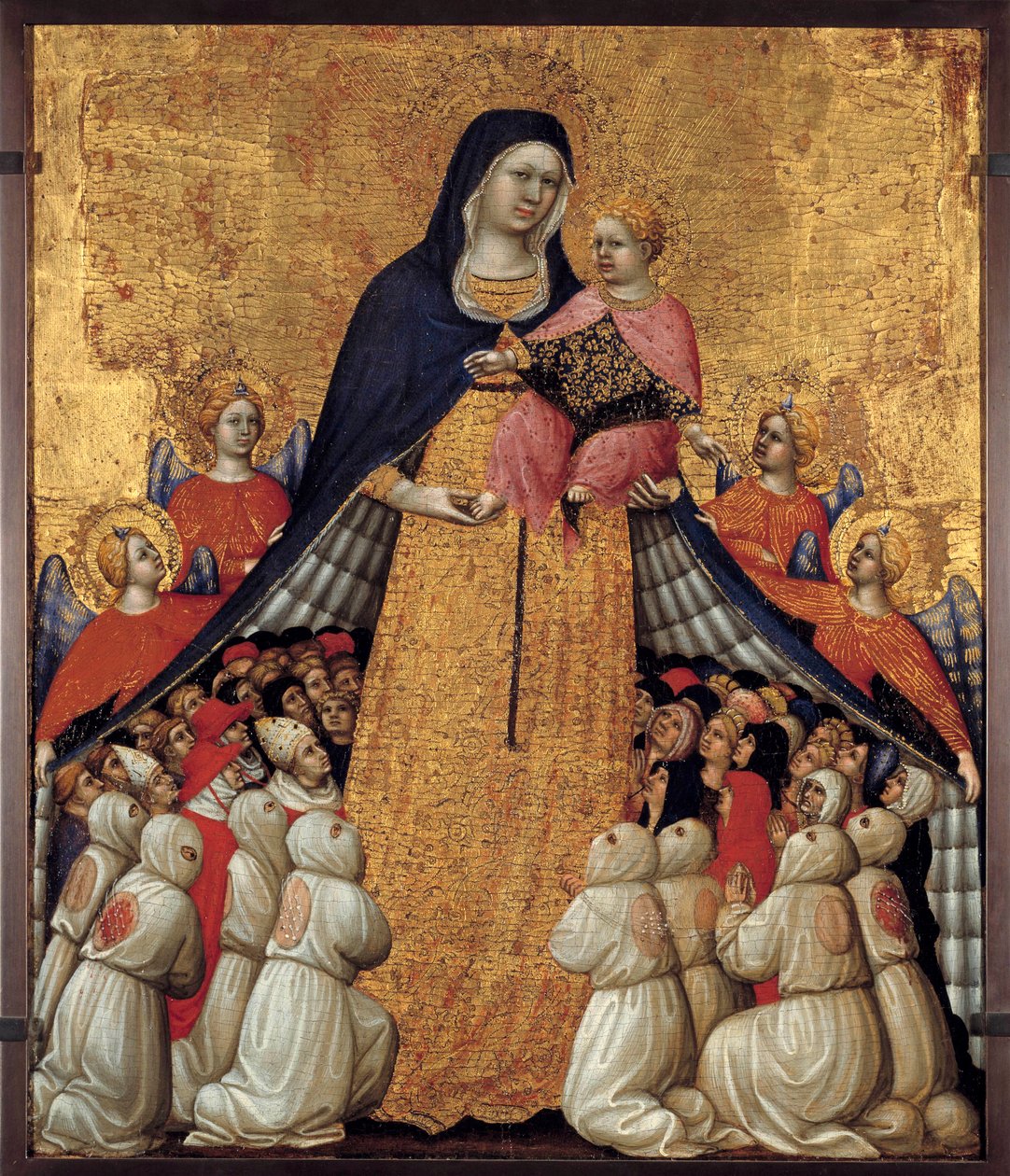 Madonna z Misericorde: Ołtarz Pietro da Recanati, znany jako Pietro di Domenico da Montepulciano (czynna śmierć 1418 między 1427 a 1432) Wymiary 0,54 x 0,43 m. Awinion, Musee du Petite Palais - Dziewica Miłosierdzia. Ołtarz autorstwa Pietro da Recanati autorstwa Pietro di Domenico da Montepulciano