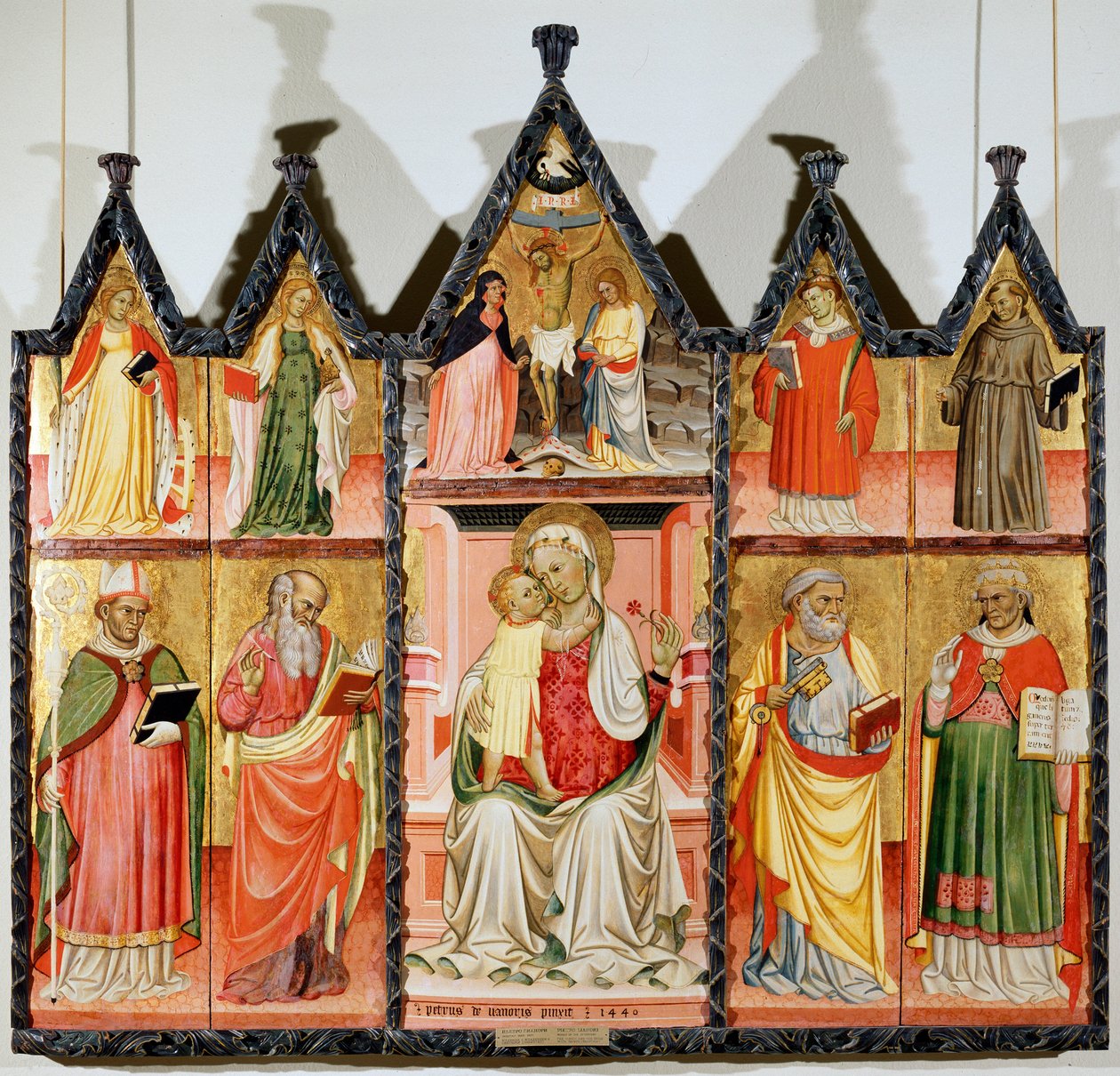 Madonna z Dzieciątkiem i świętymi poliptyk, dziesięć oddzielnych paneli, 1440 autorstwa Pietro di Giovanni Lianori