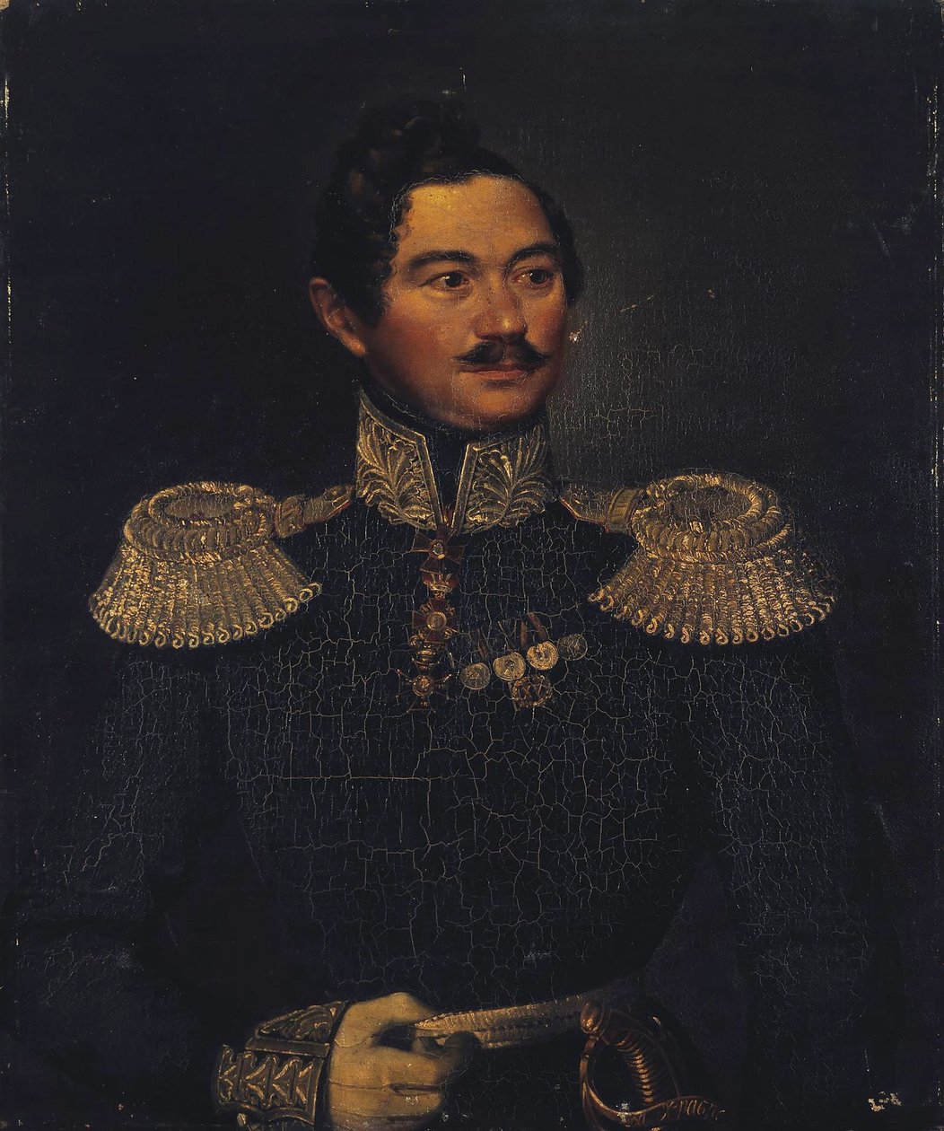 Portret generała Iwana Aleksiejewicza Orłowa 1795-1874, 1835 autorstwa Pimen Nikitich Orlov