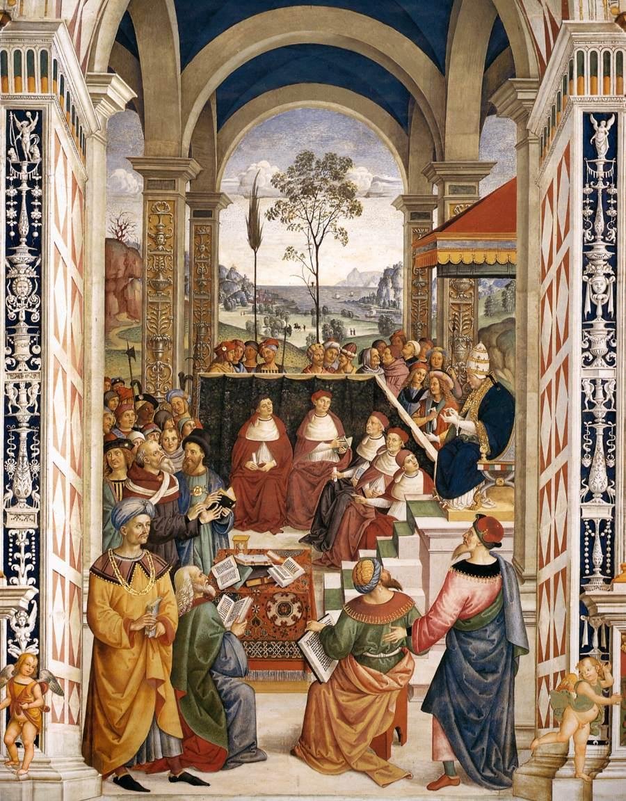 Nr 8: Papież Pius II na Kongresie Mantui autorstwa Bernardino di Betto Pinturicchio