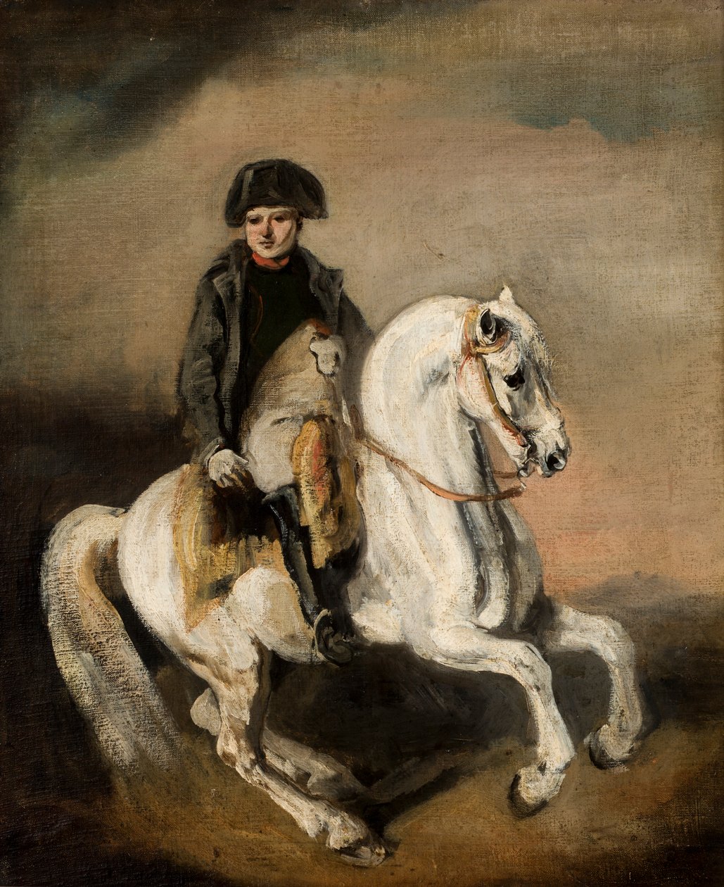 Napoleon na koniu (olej na płótnie) autorstwa Piotr Michalowski