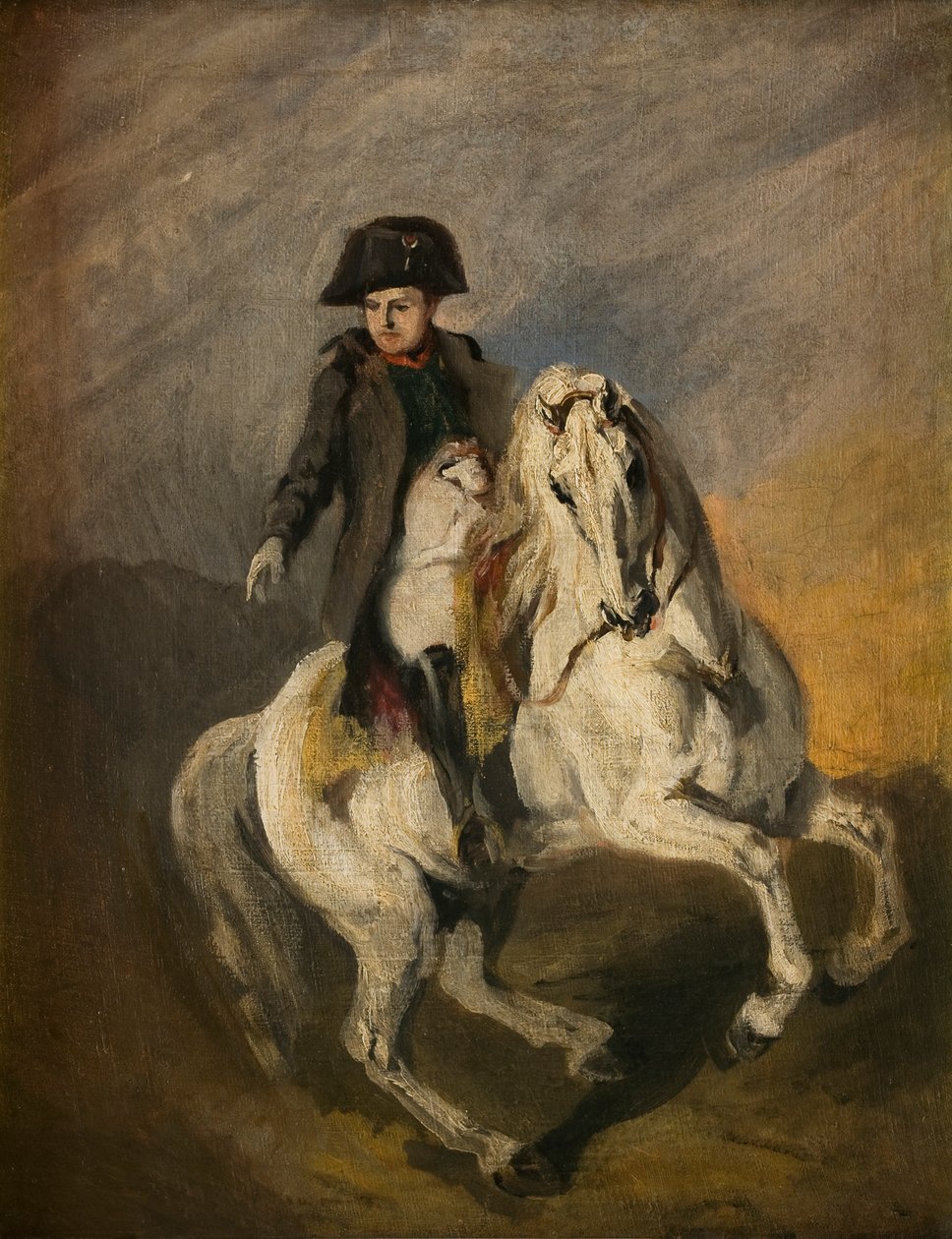 Napoleon na siwym koniu (olej na płótnie) autorstwa Piotr Michalowski