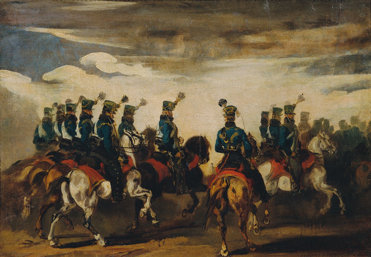 Austriacka Błękitna Husaria autorstwa Piotr von Michalowski