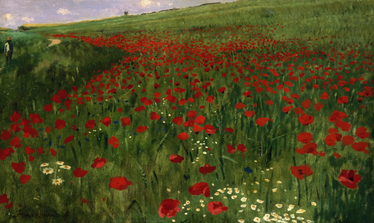 Pole makowe, 1896 autorstwa Pál Szinyei Merse