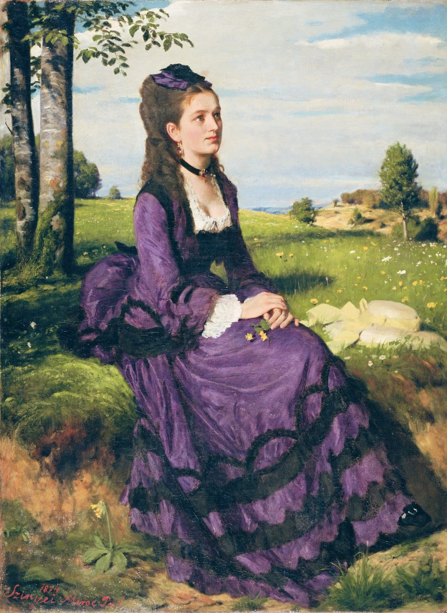 Kobieta w fiolecie, 1874 autorstwa Pál Szinyei Merse