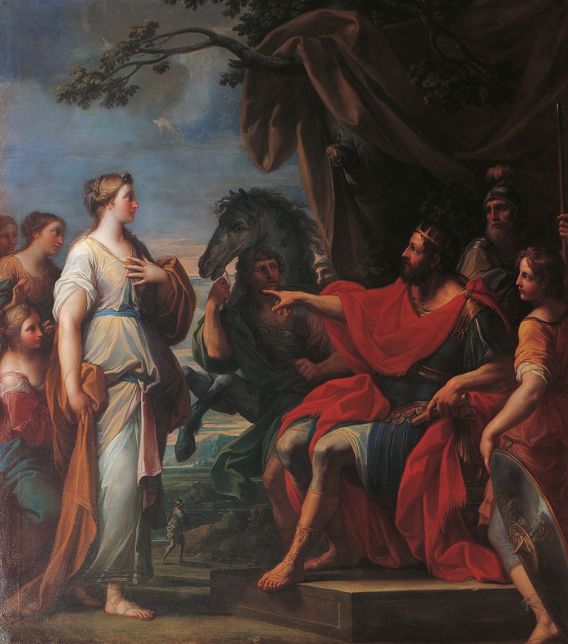 Clelia przed Porseną, Placido Costanzi (1702-1759), olej na płótnie autorstwa Placido Costanzi