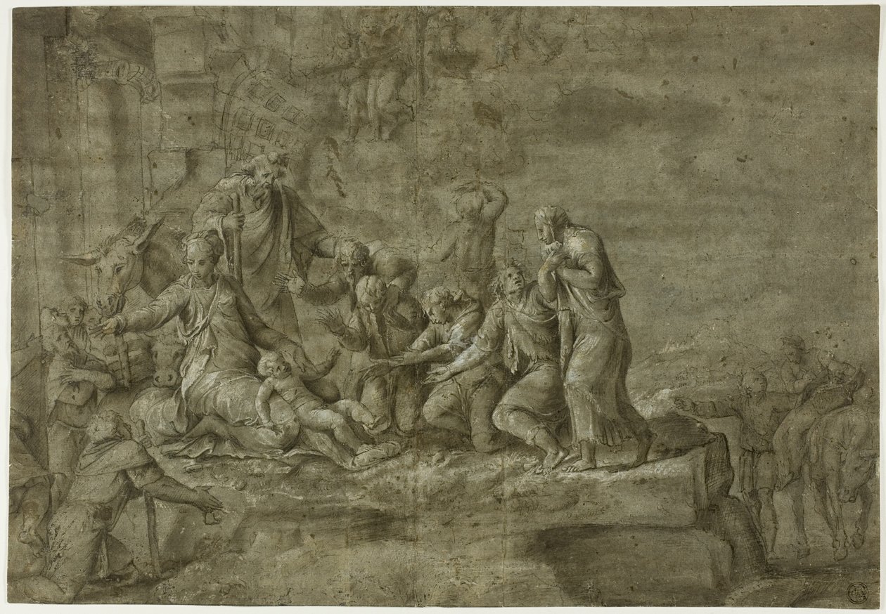 Adoracja pasterzy autorstwa Polidoro da Caravaggio