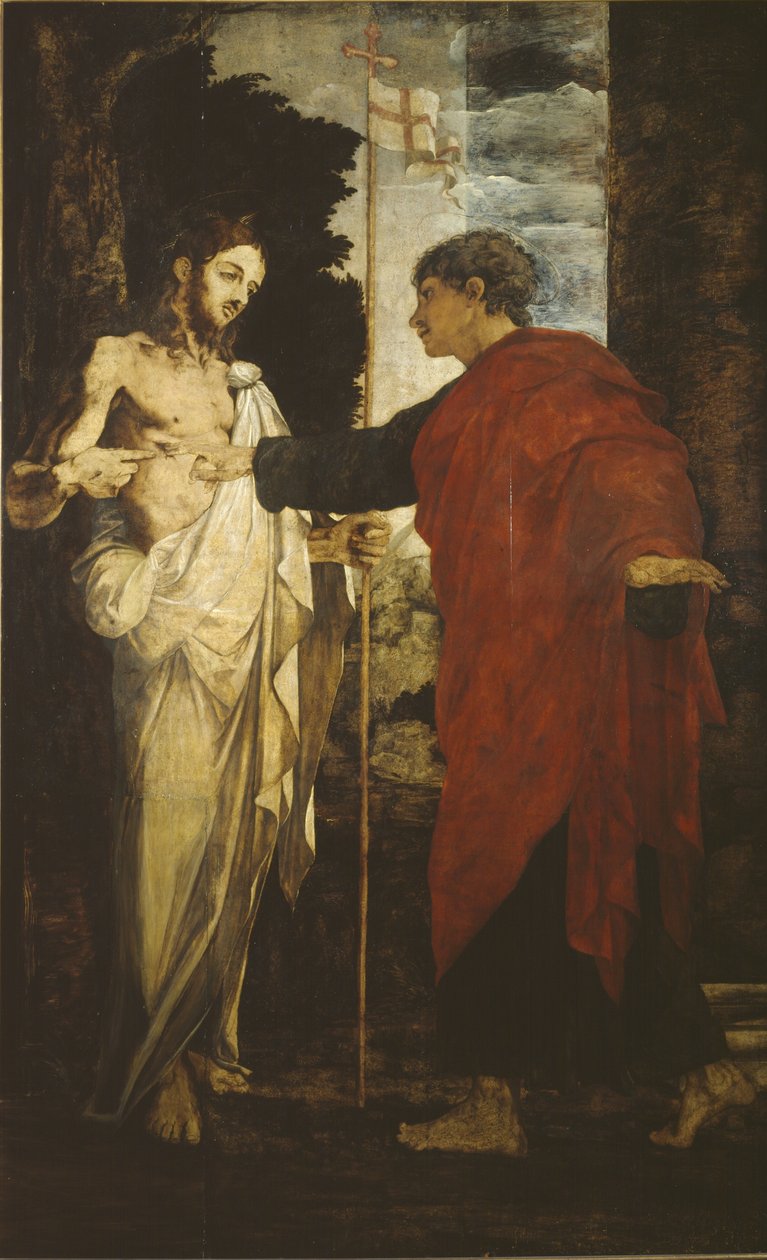 Niedowierzanie św. Tomasza, 1531-35 autorstwa Polidoro da Caravaggio