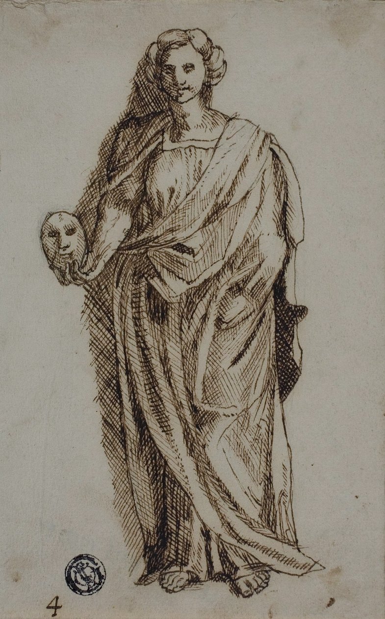 Melpomene autorstwa Polidoro da Caravaggio