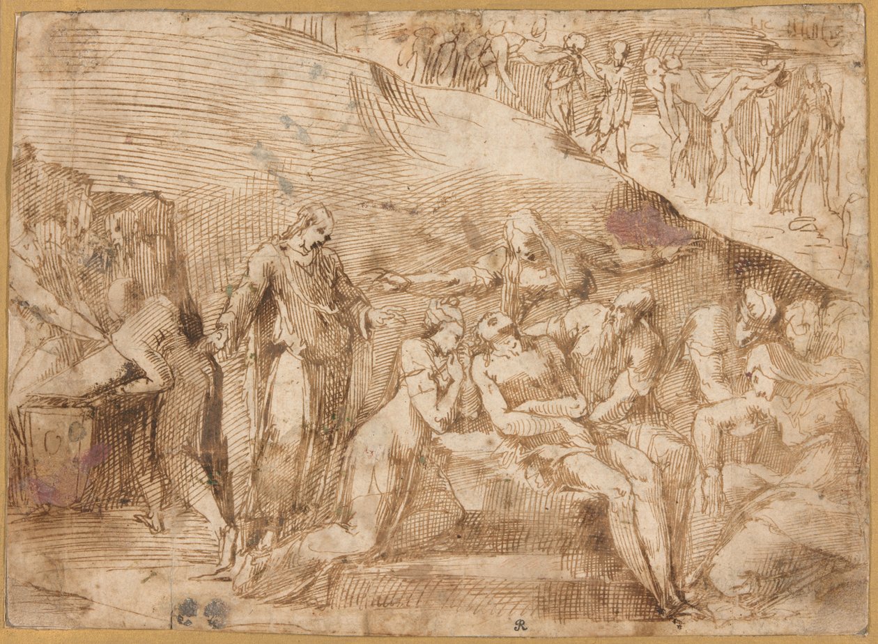Opłakiwanie Chrystusa (recto i verso) autorstwa Polidoro da Caravaggio