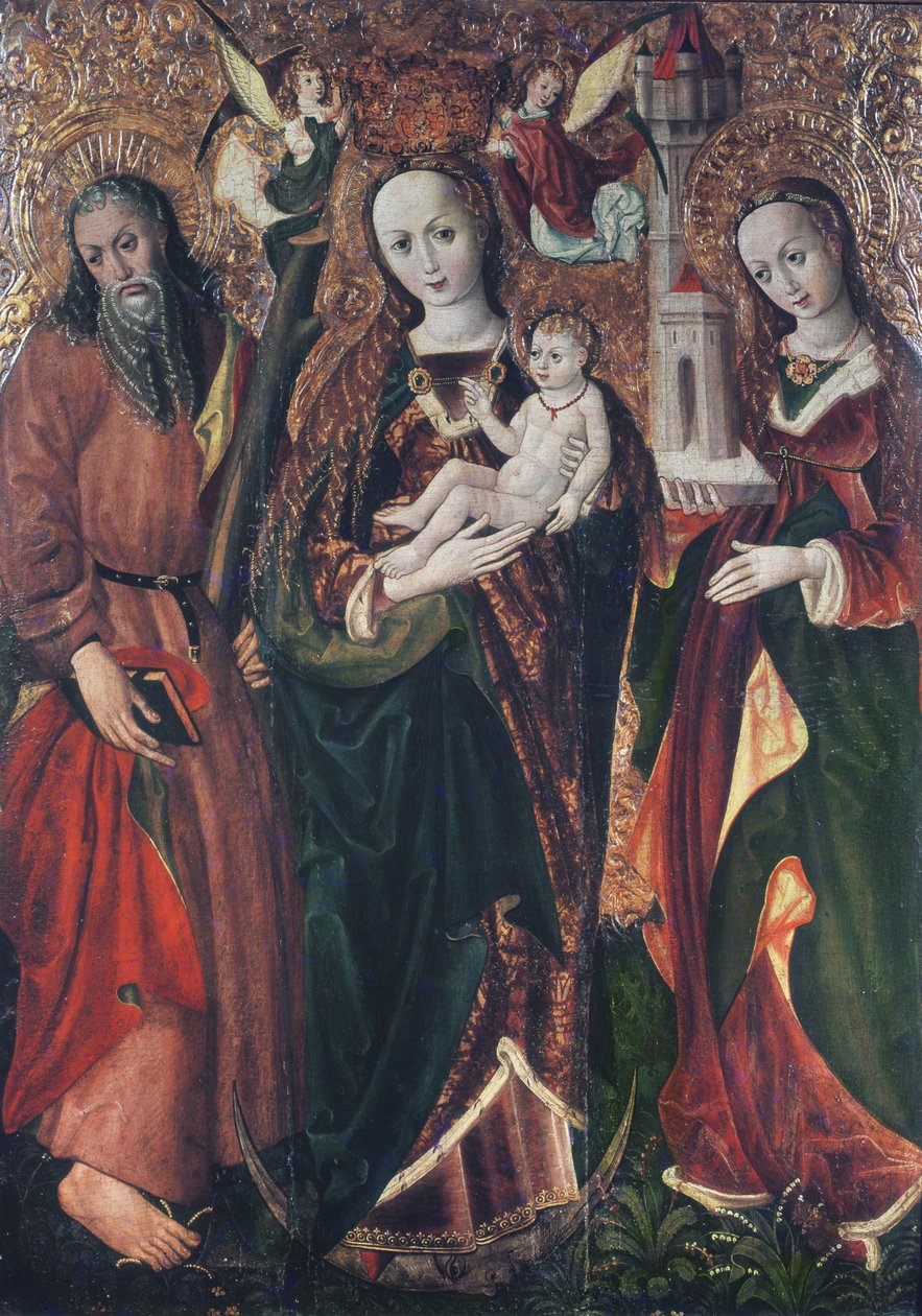 Dziewica z Dzieciątkiem ze świętymi Andrzejem i Barbarą, ok. 1510 autorstwa Polish School