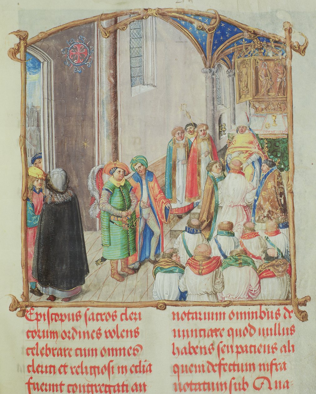 Święcenia kapłańskie od pontyfikatu biskupa Erazma Ciołka, ok. 1510 (tempera i złoto na pergaminie) autorstwa Polish School