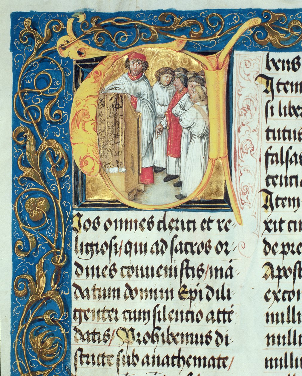Święcenia kapłańskie kleryków od pontyfikatu biskupa Erazma Ciołka, ok. 1510 (tempera i złoto na pergaminie) autorstwa Polish School