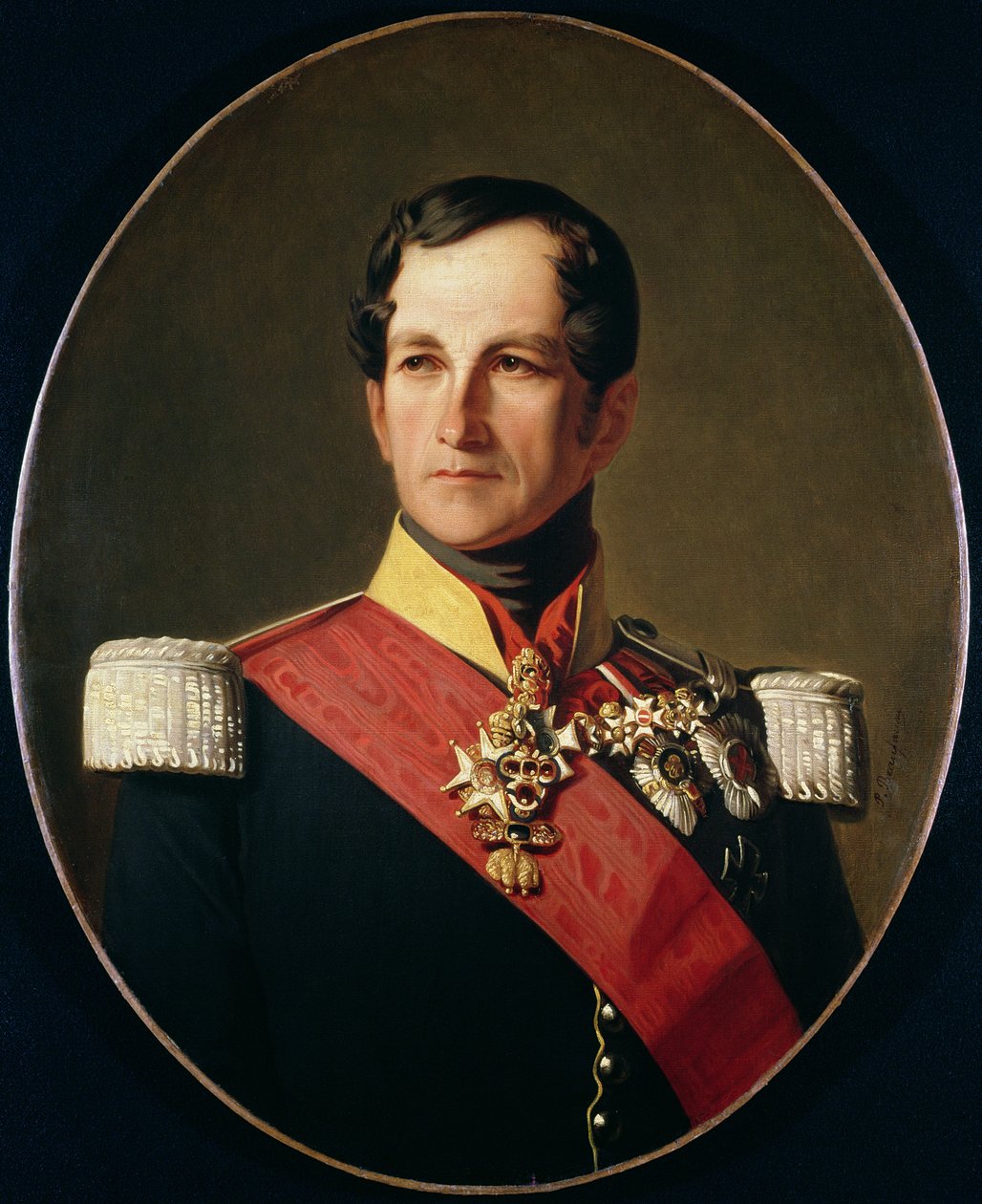Portret Leopolda I (1790-1865) z Saxe-Cobourg-Gotha w mundurze kirasjera autorstwa Polydore Beaufaux