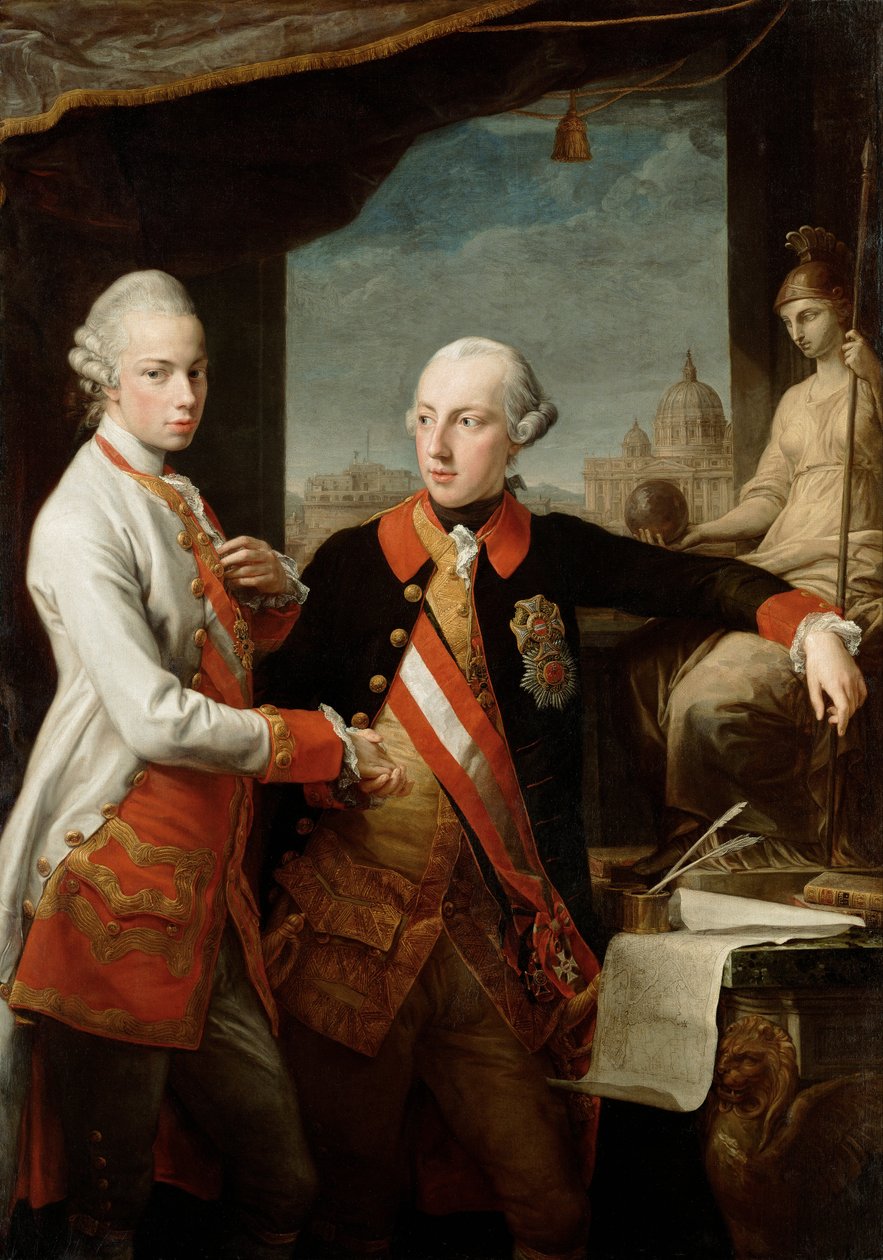 Cesarz Józef II z Wielkim Księciem Pietro Leopoldo Toskanii autorstwa Pompeo Batoni