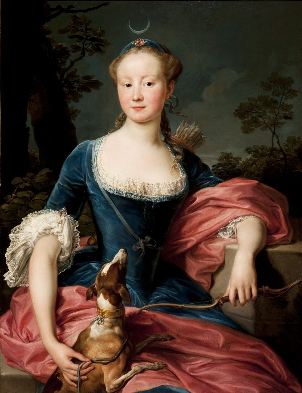 Portret damy jako Diany Łowczyni autorstwa Pompeo Batoni