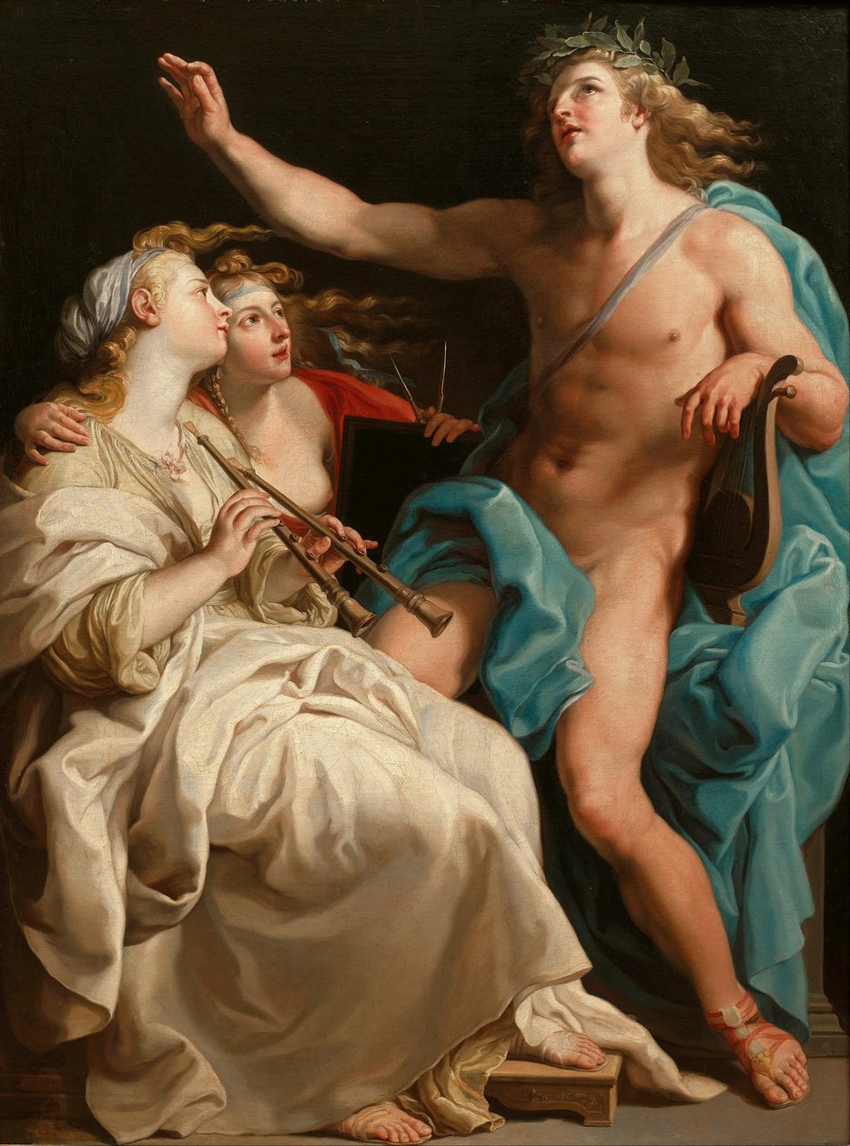 Apollo i dwie muzy autorstwa Pompeo Girolamo Batoni