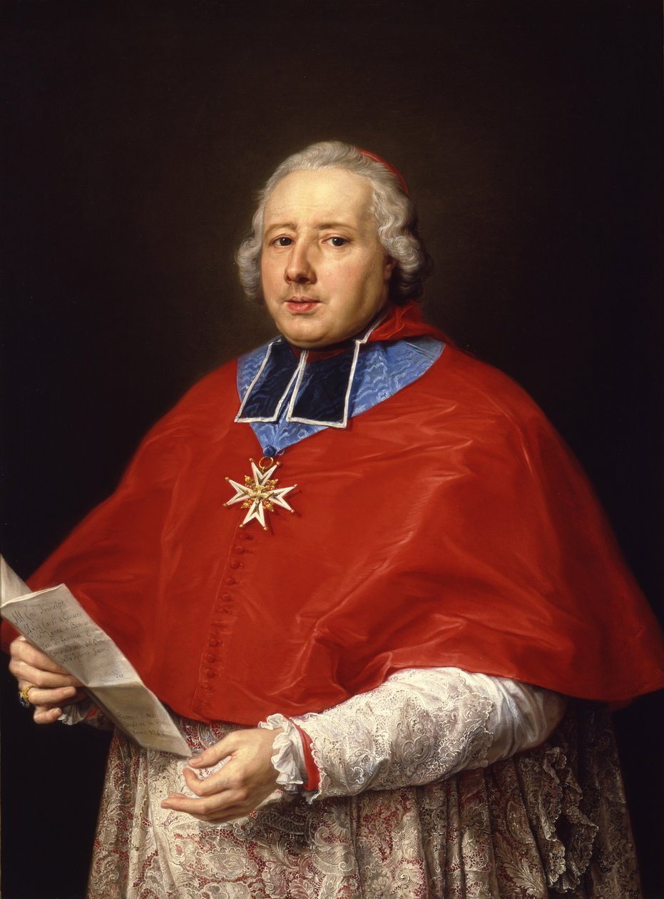 Etienne-René, kardynał Potier de Gesvres, 1758 autorstwa Pompeo Girolamo Batoni