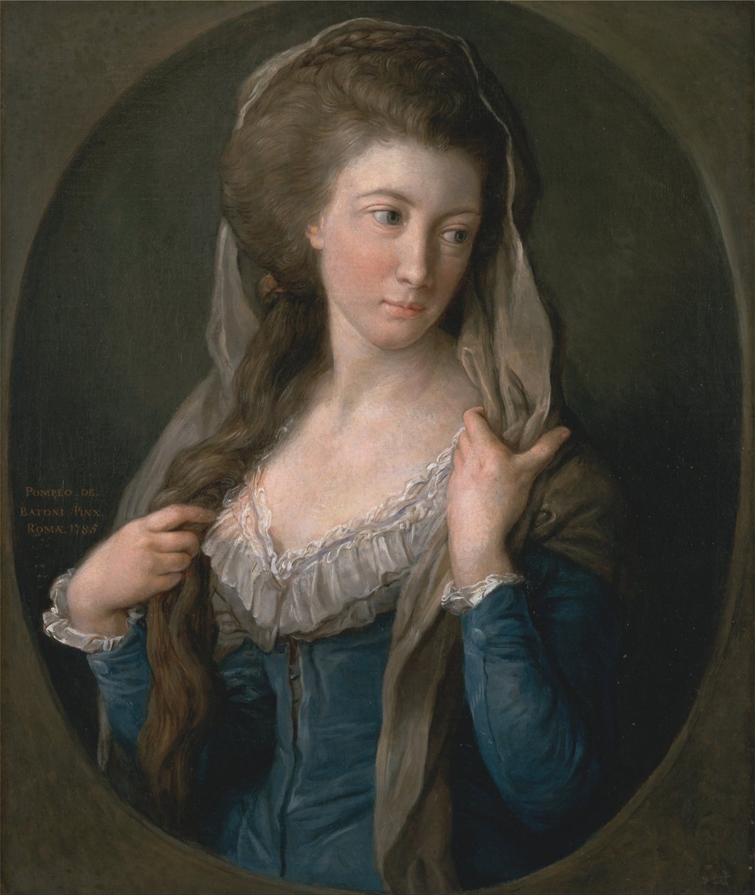 Portret kobiety, tradycyjnie określanej jako Margaret Stuart, Lady Hippisley autorstwa Pompeo Girolamo Batoni