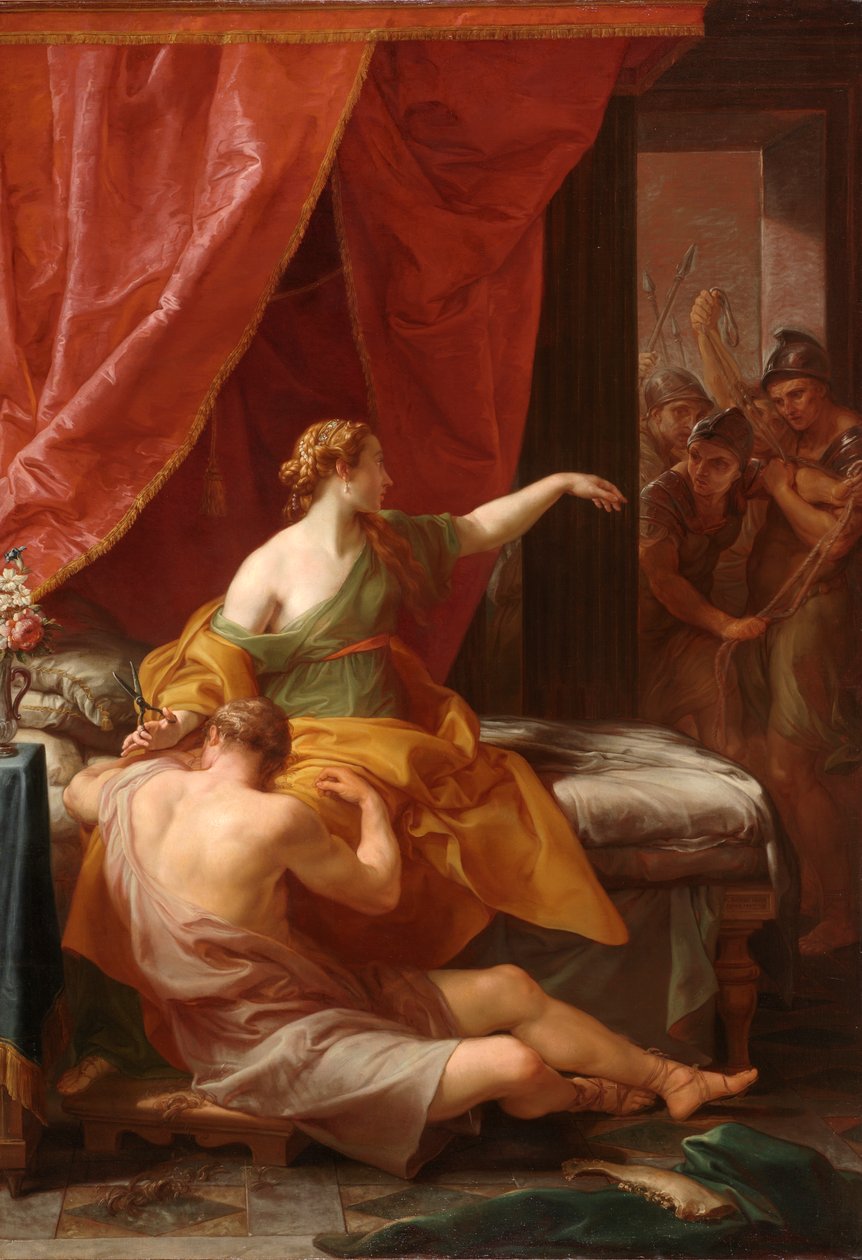 Samson i Dalila, 1766 autorstwa Pompeo Girolamo Batoni