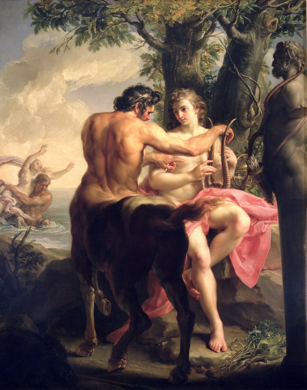 Edukacja Achillesa Chirona, 1746 autorstwa Pompeo Girolamo Batoni