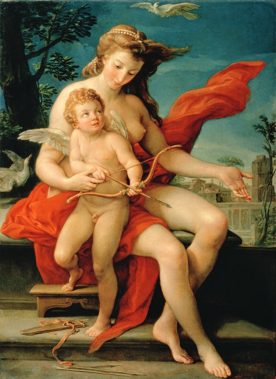 Wenus i Kupidyn, 1785 autorstwa Pompeo Girolamo Batoni