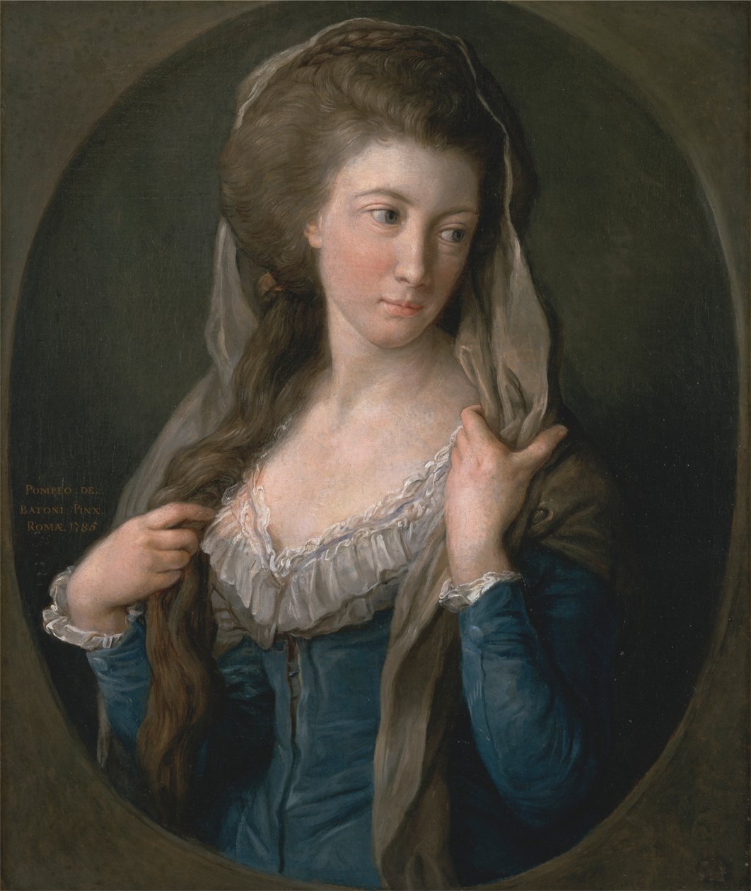 Portret kobiety, tradycyjnie identyfikowanej jako Margaret Stuart, Lady Hippisley autorstwa Pompeo Batoni