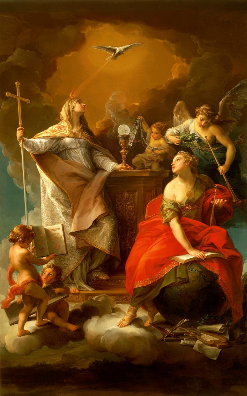 Alegoria religii autorstwa Pompeo Batoniego (1708-1787). autorstwa Pompeo Girolamo Batoni