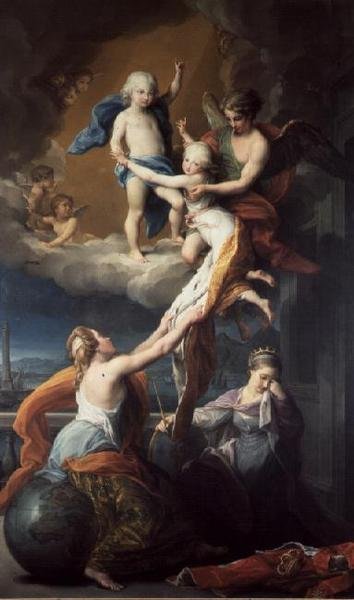 Alegoria śmierci dzieci Ferdynanda IV (1751-1825) (olej na płótnie) autorstwa Pompeo Girolamo Batoni