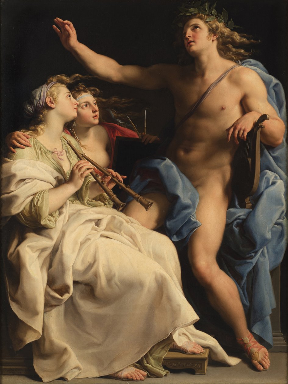 Apollo, muzyka i geometria, 1741. autorstwa Pompeo Girolamo Batoni