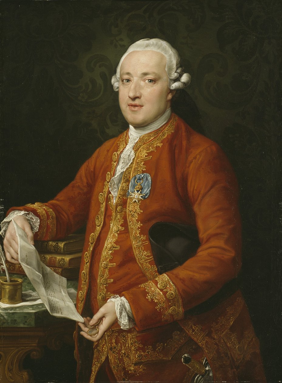 Don José Moñino y Redondo, hrabia Floridablanca, c.1776 autorstwa Pompeo Girolamo Batoni