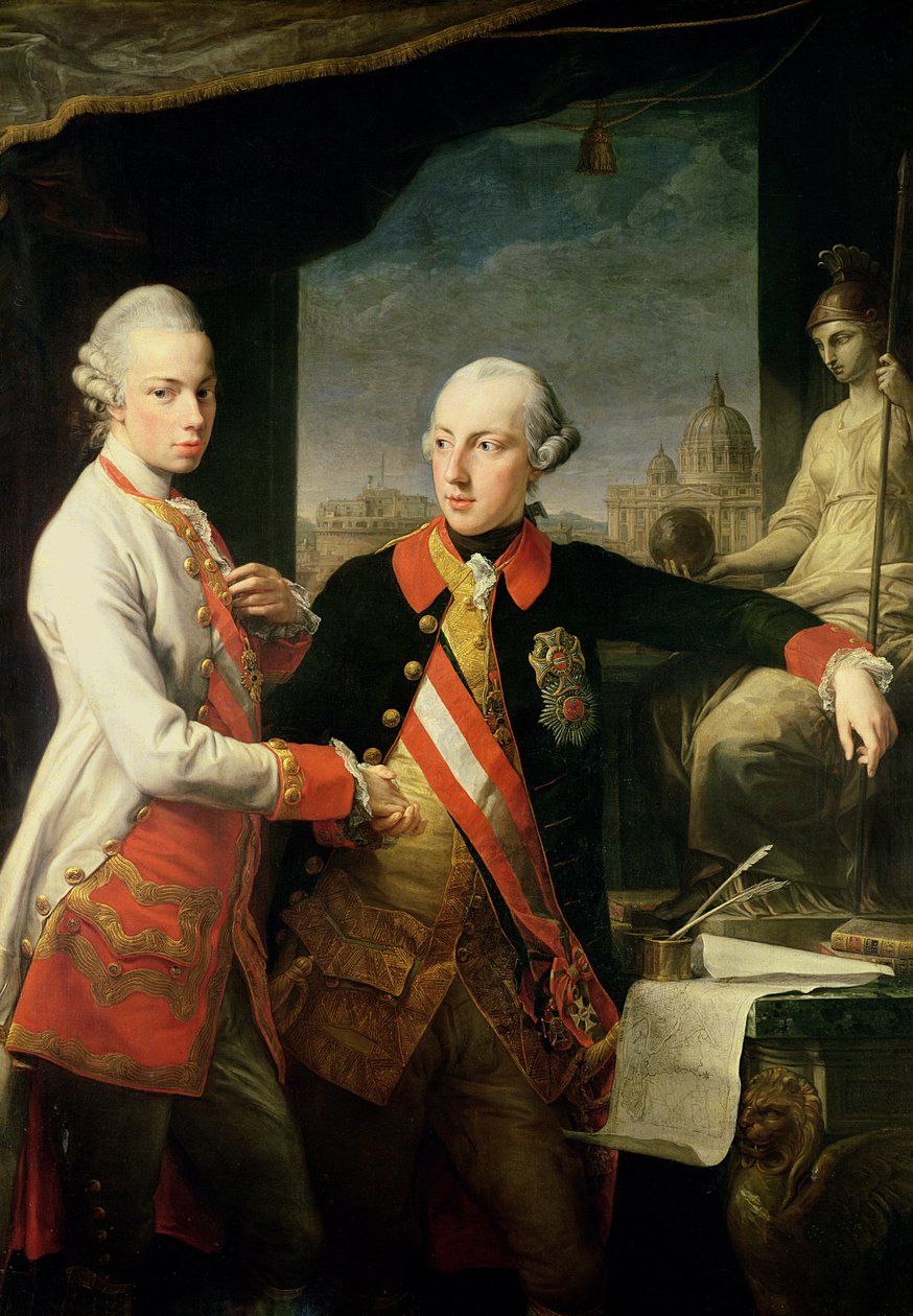 Kaiser Józef II (1741-90) i wielki książę Leopold Toskanii autorstwa Pompeo Girolamo Batoni