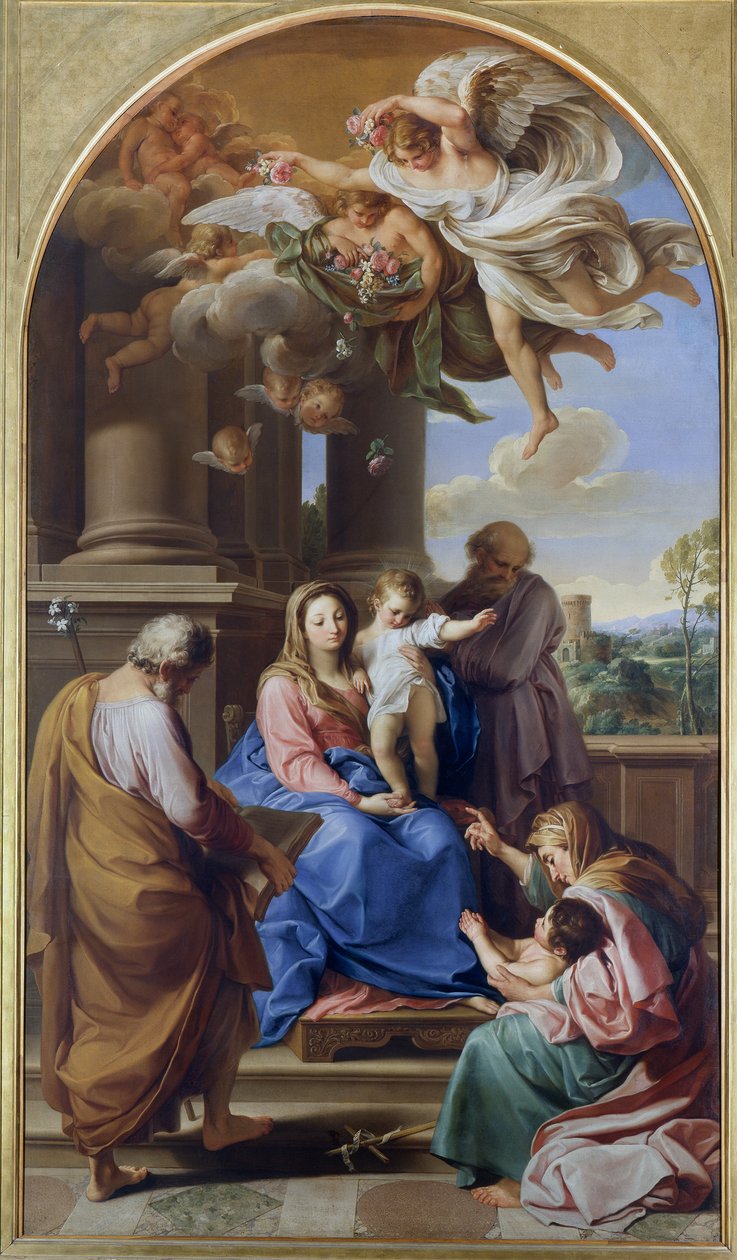 Madonna z Dzieciątkiem ze Świętymi Józefem, Zachariaszem i Elżbietą i Dzieciątkiem Święty Jan autorstwa Pompeo Girolamo Batoni